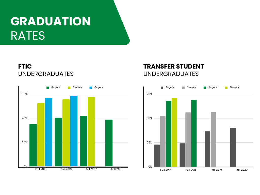 A graph showing the graduation rates of undergraduate students.