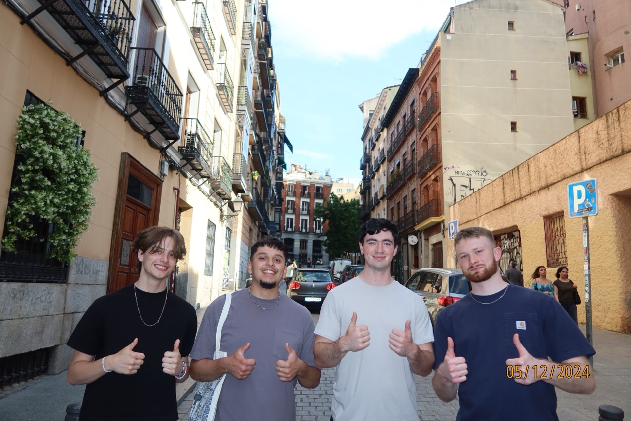 Slade Thompson and other study abroad students in Madrid.